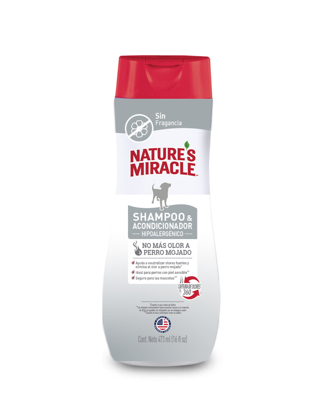 Natures Miracle Shampoo y acondicionador hipoalergénico sin aroma 473 ml - Puntolimpieza